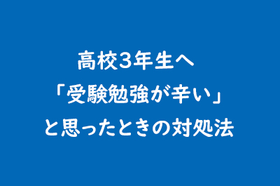 高校3年生へ 受験勉強が辛い と思ったときの対処法 東大セミナー